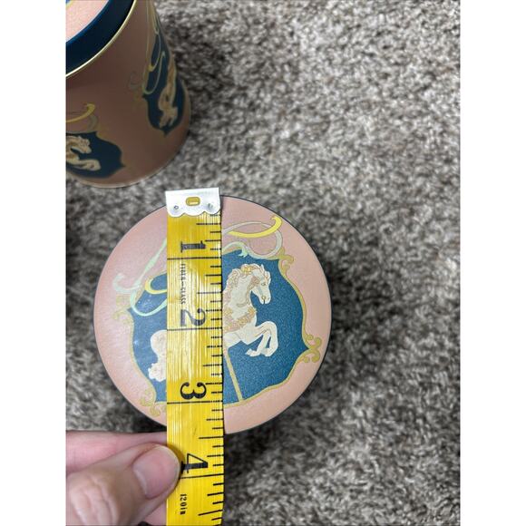 Vintage Set 3 Nesting Tin Canisters Horses Carousel 1990s Storage Containers - Picture 13 of 13